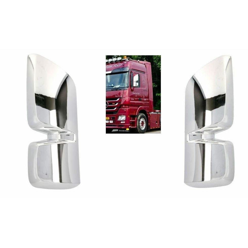 2x Abdeckung Hauptspiegel Mercedes Actros MP3 2008-2011 VERCHROMT Links/Rechts