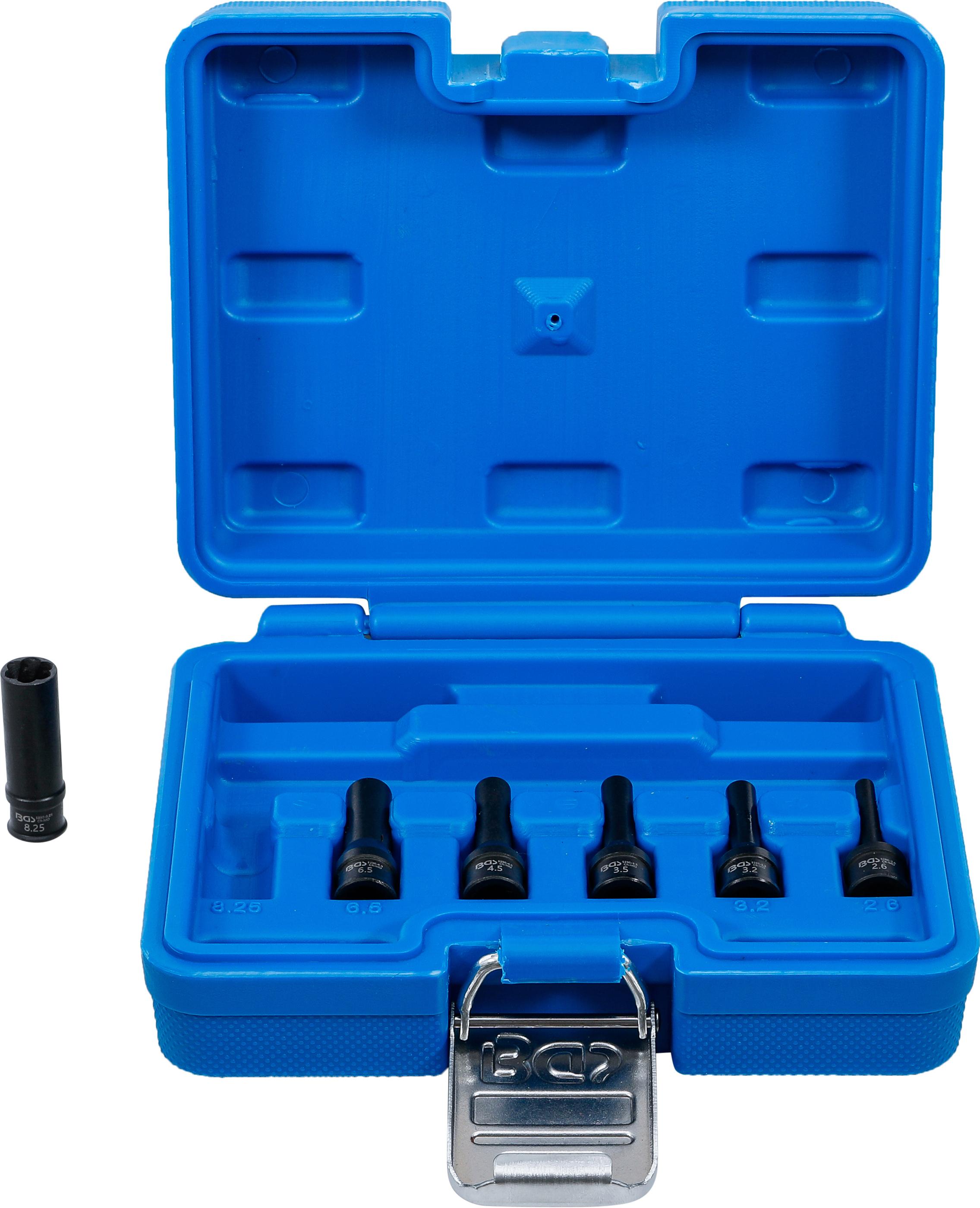 Abdreh-Einsatz-Satz für Glühkerzenelektrode | Antrieb Innenvierkant 6,3 mm (1/4") | 6-tlg. BGS5290