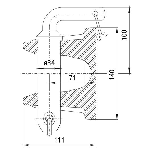 Abschleppkupplung GM 103, Anhängelast 25 t, 120 x 55 mm 130464184 Suer