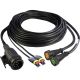 Versorgungskabel, 13-pol.Stecker, 2x8-pol.Baj. 12m, 2xSuperseal 127557311 Suer