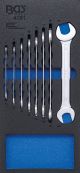 Werkstattwageneinlage 1/3: Doppel-Maulschlüssel-Satz | SW 6 - 22 mm | 8-tlg. BGS4081