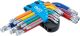 Winkelschlüssel-Satz | Multicolour | kurz | T-Profil (für Torx) mit Bohrung und Kugelkopf T10 - T50 | 9-tlg. BGS74463