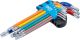 Winkelschlüssel-Satz | Multicolour | T-Profil (für Torx) mit Bohrung und Kugelkopf T10 - T50 | 9-tlg. BGS74464