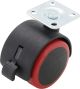 Lenk-Doppelrolle mit Bremse | rot/schwarz | 50 mm BGS80338
