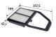Luftfilter Filtereinsatz 318mm VALEO für HONDA CIVIC VII