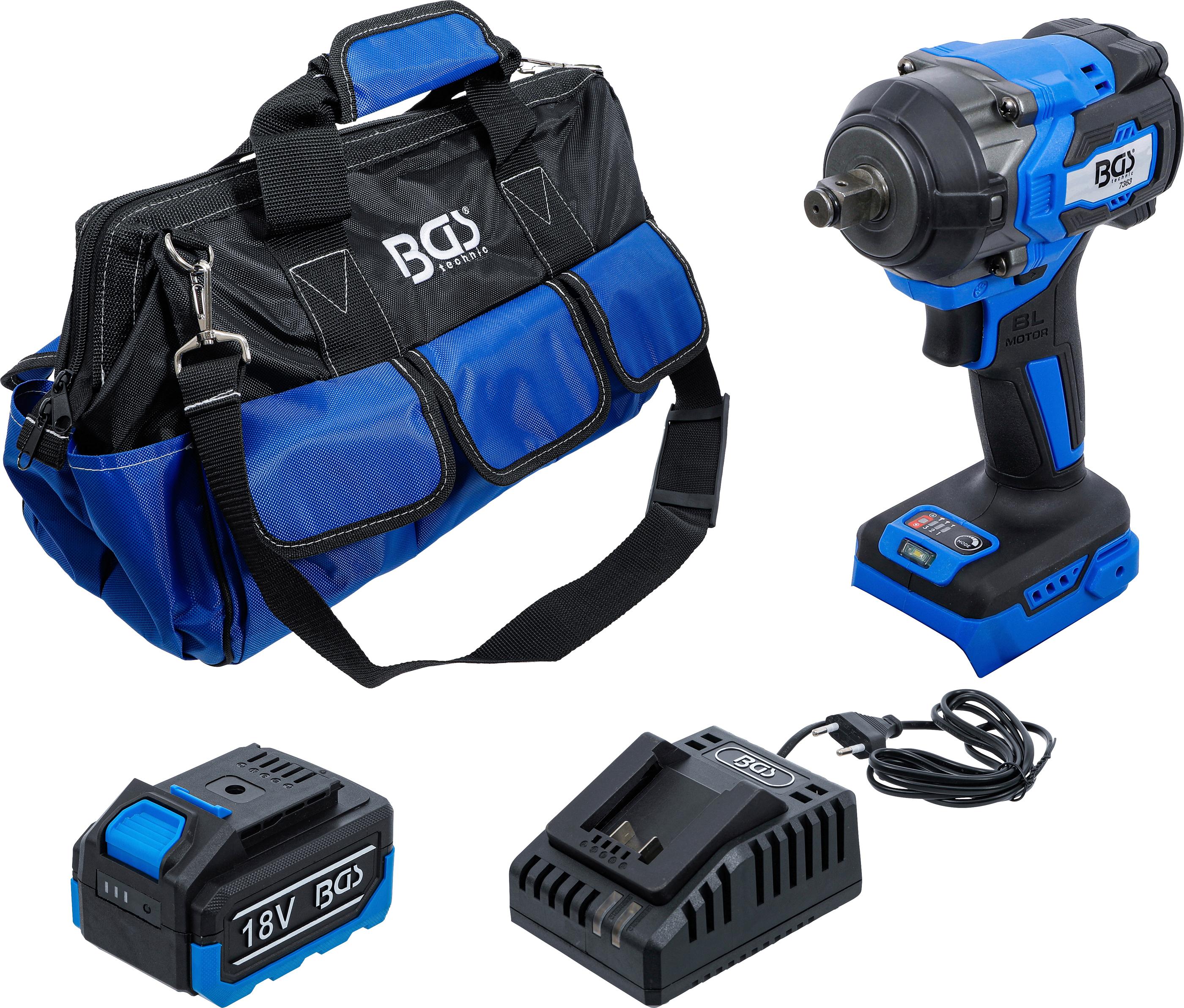 Akku-Schlagschrauber-Satz | bürstenlos | 550 Nm | 18 V | mit Akku und Schnell-Ladegerät BGS7390