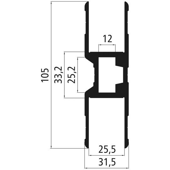 Alu 25er H-Einfassung, gleichschenklig, eloxiert 537629693 Suer