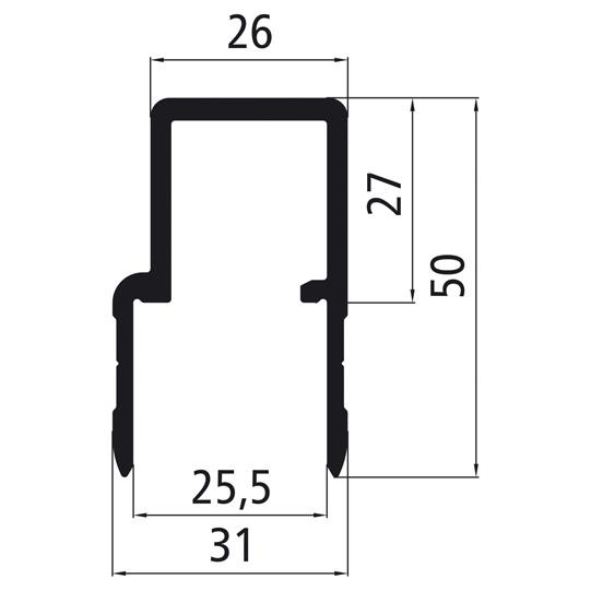 Alu 25er Hohlkammereinfassung, eloxiert 537621056 Suer
