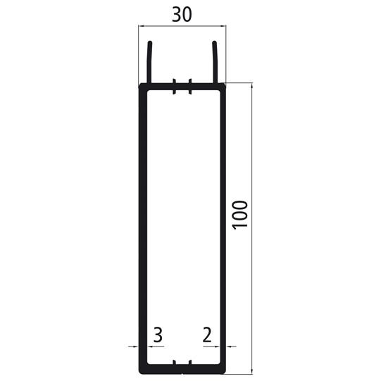 Alu 30er Steck, 100er Unterteil verstärkt, pressblank 535611037 Suer