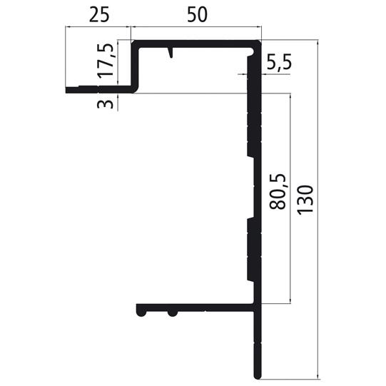 Alu Bodenrahmen 130mm, pressblank 535641123 Suer