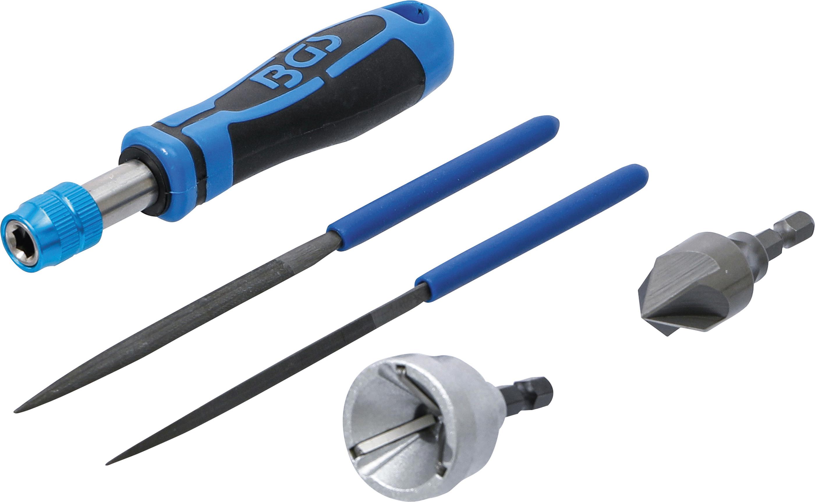 Außen- / Innen-Entgrater und Feilen-Satz | 5-tlg. BGS6773