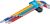 Winkelschlüssel-Satz | Multicolour | extra lang | T-Profil (für Torx) mit Bohrung T10 - T50 | 9-tlg. BGS74462