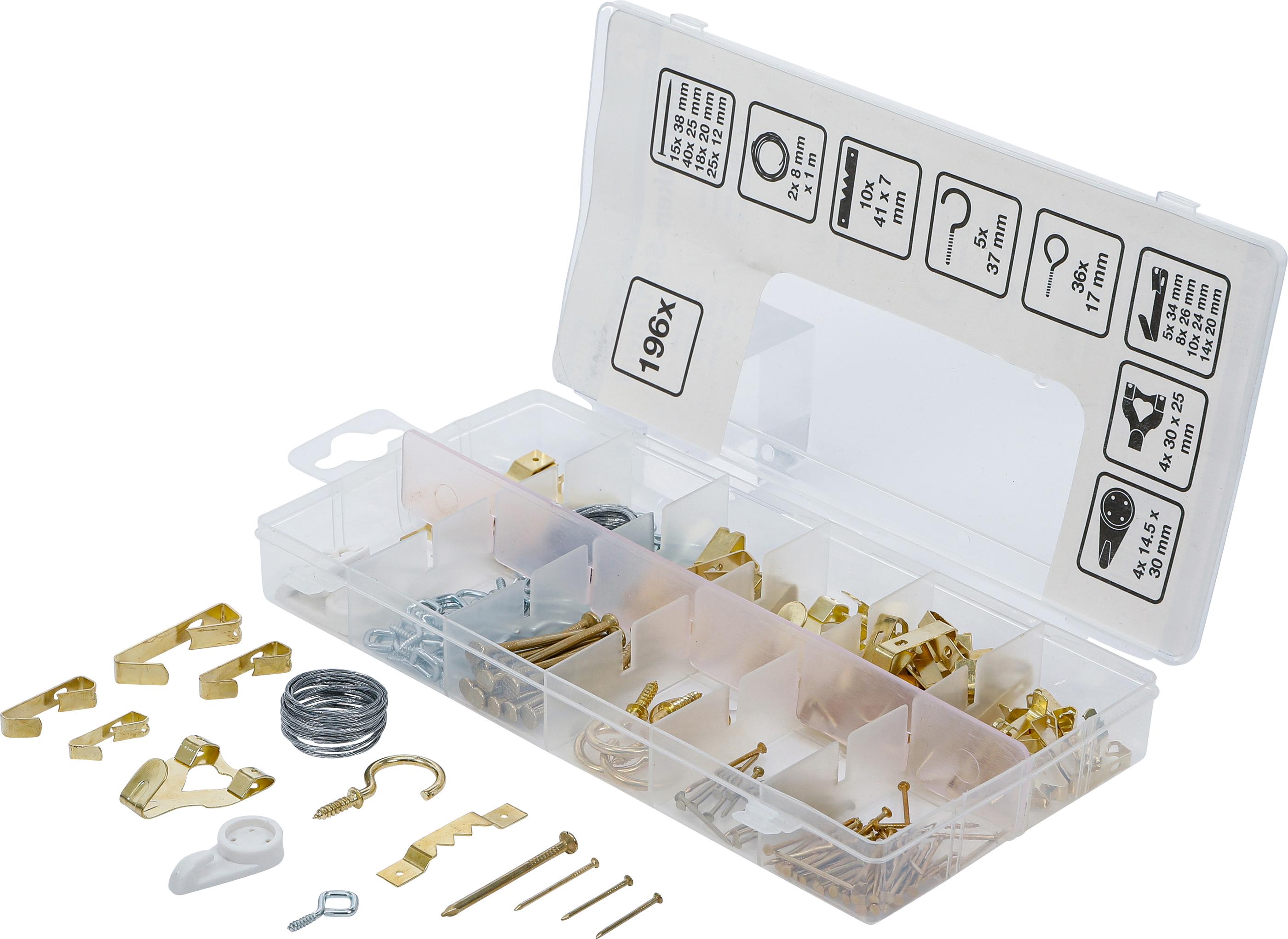 Bilderhaken-Sortiment | 196-tlg. BGS88198
