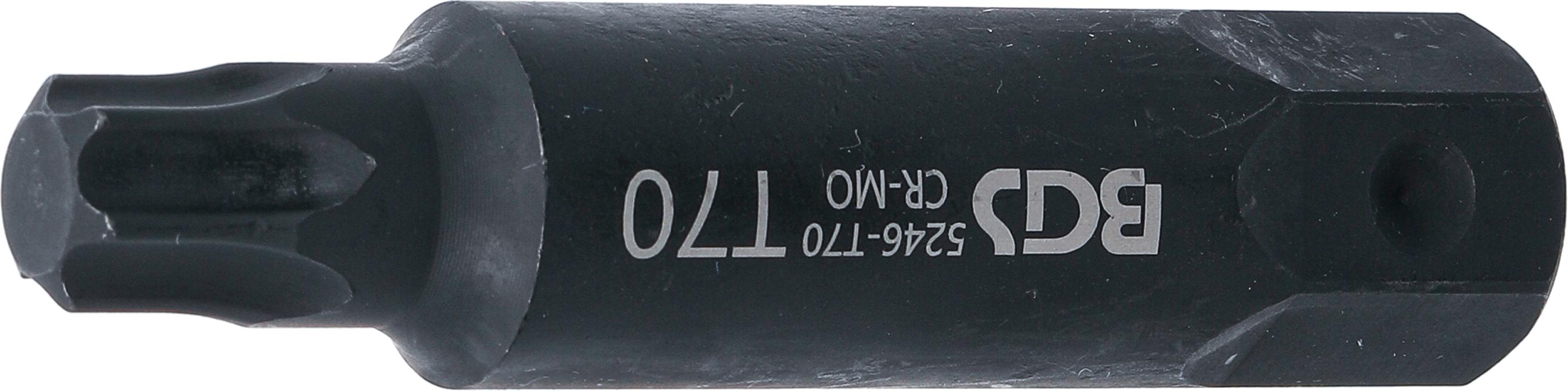 Bit | Länge 100 mm | Antrieb Außensechskant 22 mm | T-Profil (für Torx) T70 BGS5246-T70