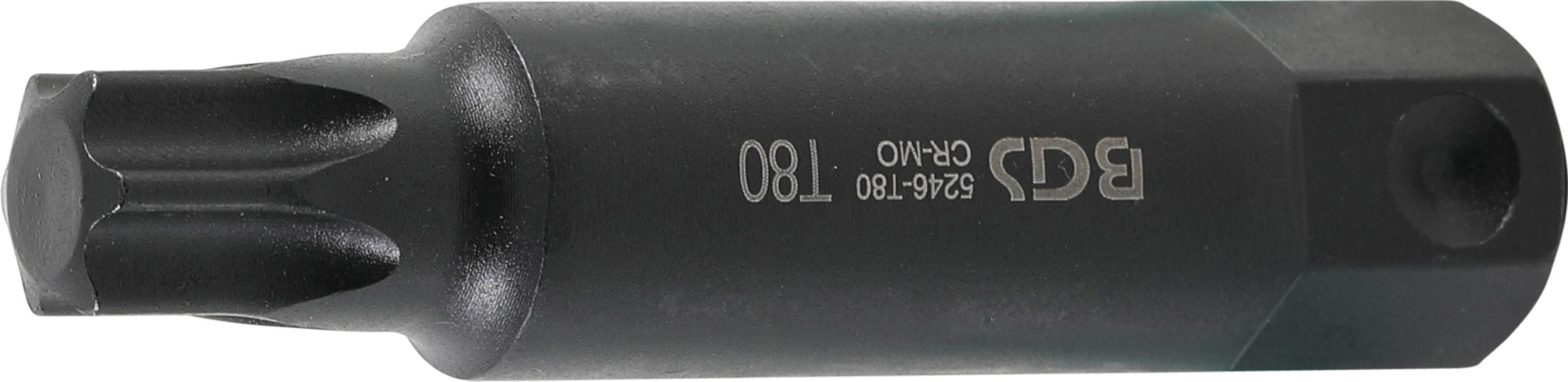 Bit | Länge 100 mm | Antrieb Außensechskant 22 mm | T-Profil (für Torx) T80 BGS5246-T80