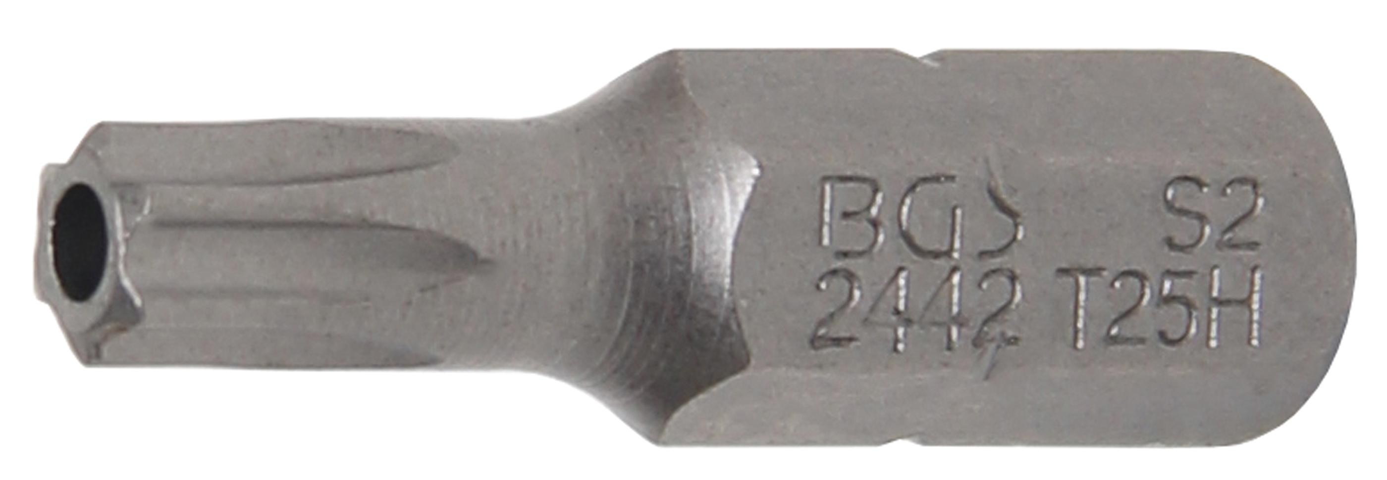 Bit | Länge 25 mm | Antrieb Außensechskant 6,3 mm (1/4") | T-Profil (für Torx) mit Bohrung T25 BGS2442
