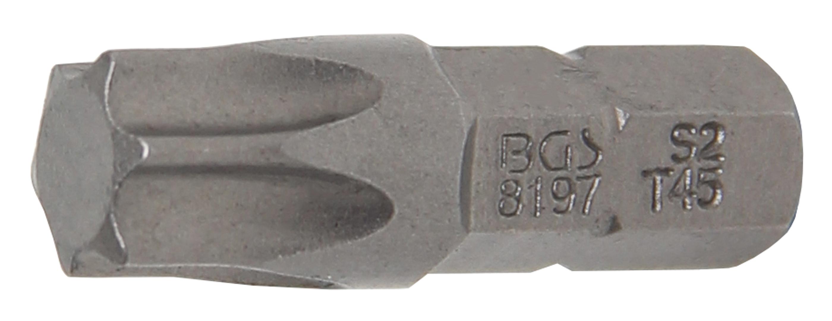 Bit | Länge 25 mm | Antrieb Außensechskant 6,3 mm (1/4") | T-Profil (für Torx) T45 BGS8197