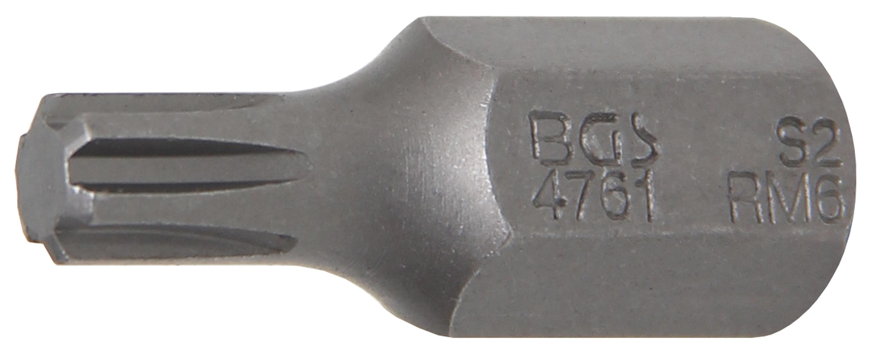 Bit | Länge 30 mm | Antrieb Außensechskant 10 mm (3/8") | Keil-Profil (für RIBE) M6 BGS4761