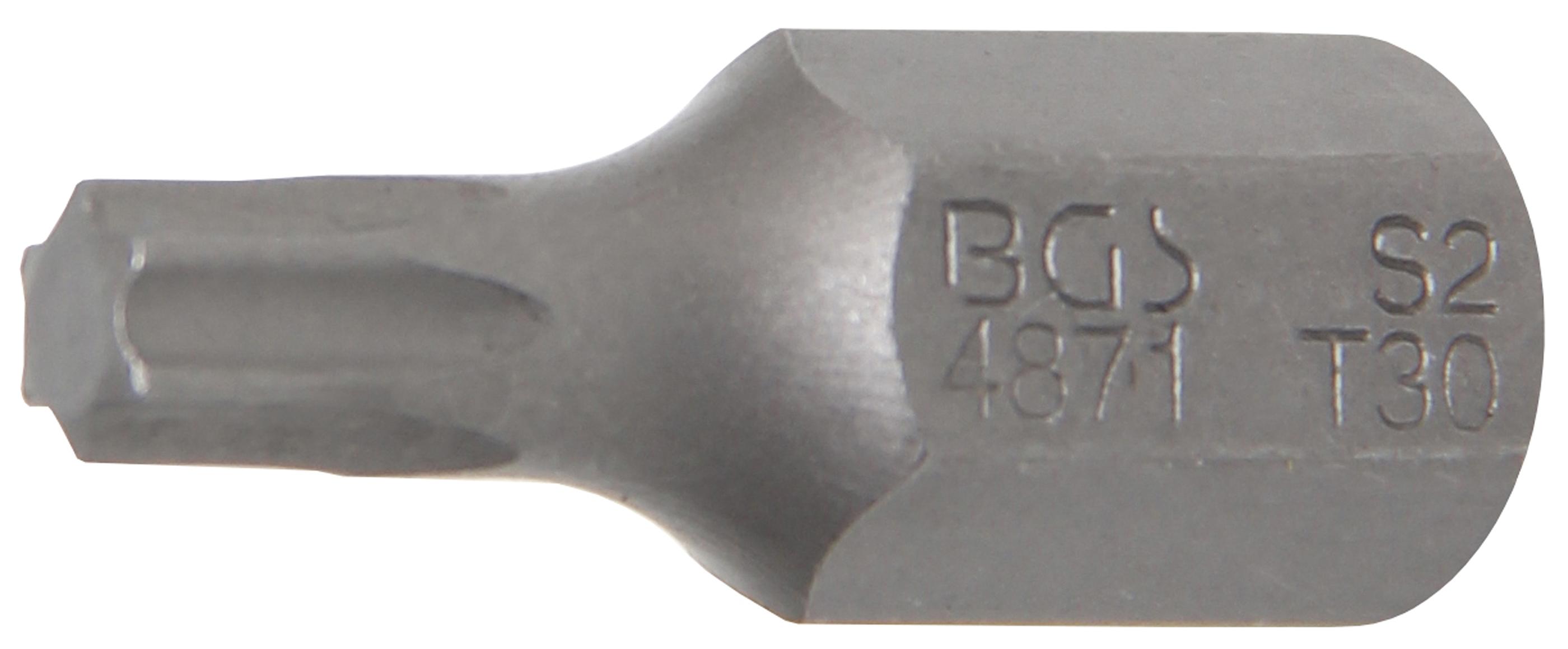 Bit | Länge 30 mm | Antrieb Außensechskant 10 mm (3/8") | T-Profil (für Torx) T30 BGS4871
