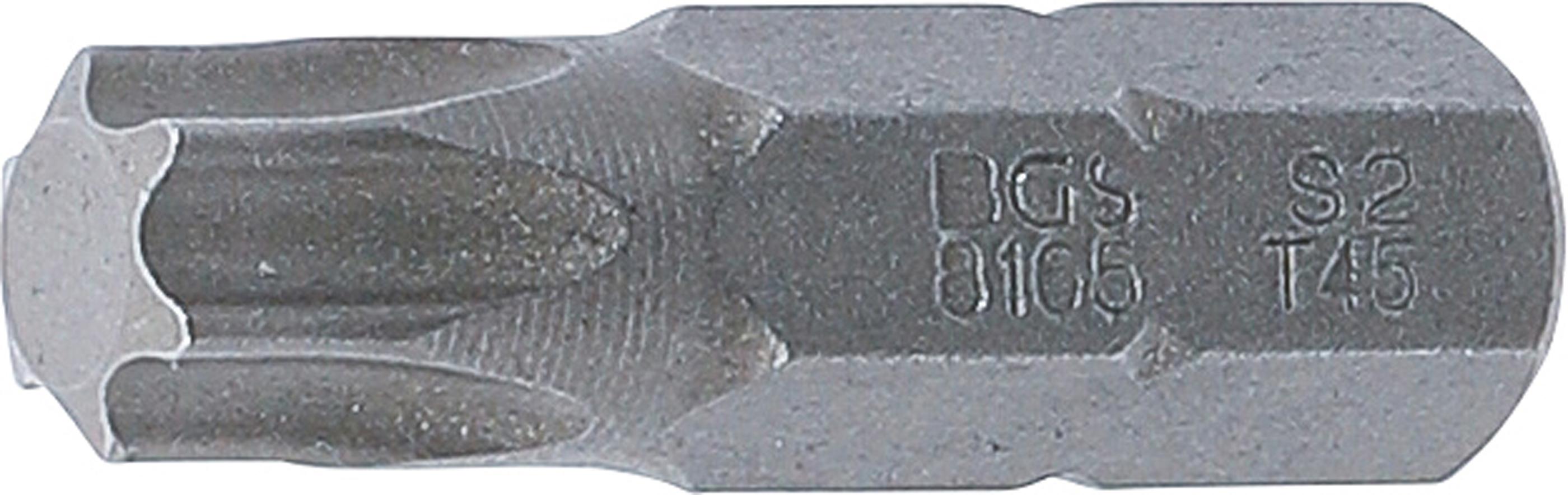 Bit | Länge 30 mm | Antrieb Außensechskant 8 mm (5/16") | T-Profil (für Torx) T45 BGS8165