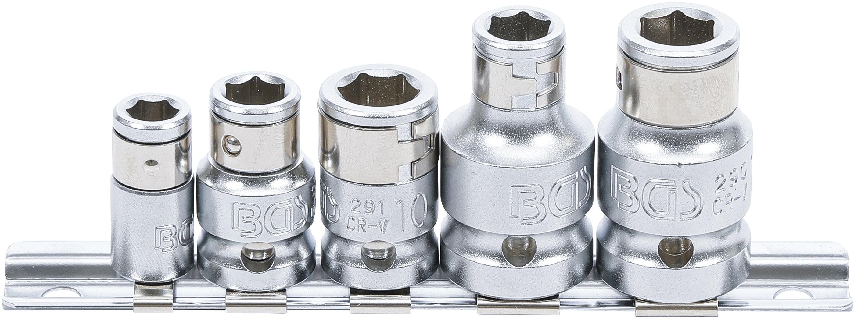 Bit-Adapter-Satz mit Haltekugel | Innenvierkant 6,3 mm (1/4") / 10 mm (3/8") / 12,5 mm (1/2") | 5-tlg. BGS70103