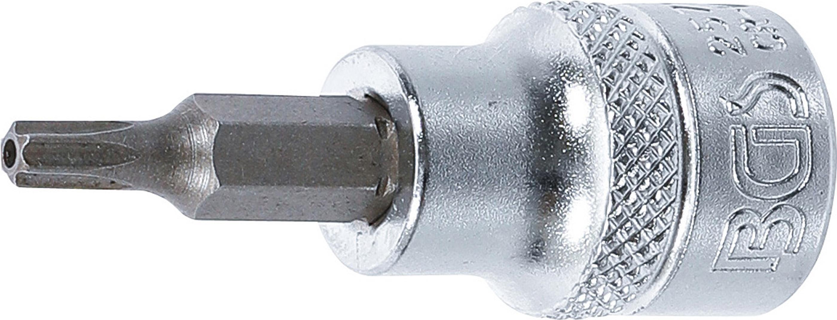 Bit-Einsatz | Antrieb Innenvierkant 10 mm (3/8") | T-Profil (für Torx) mit Bohrung T20 BGS2571