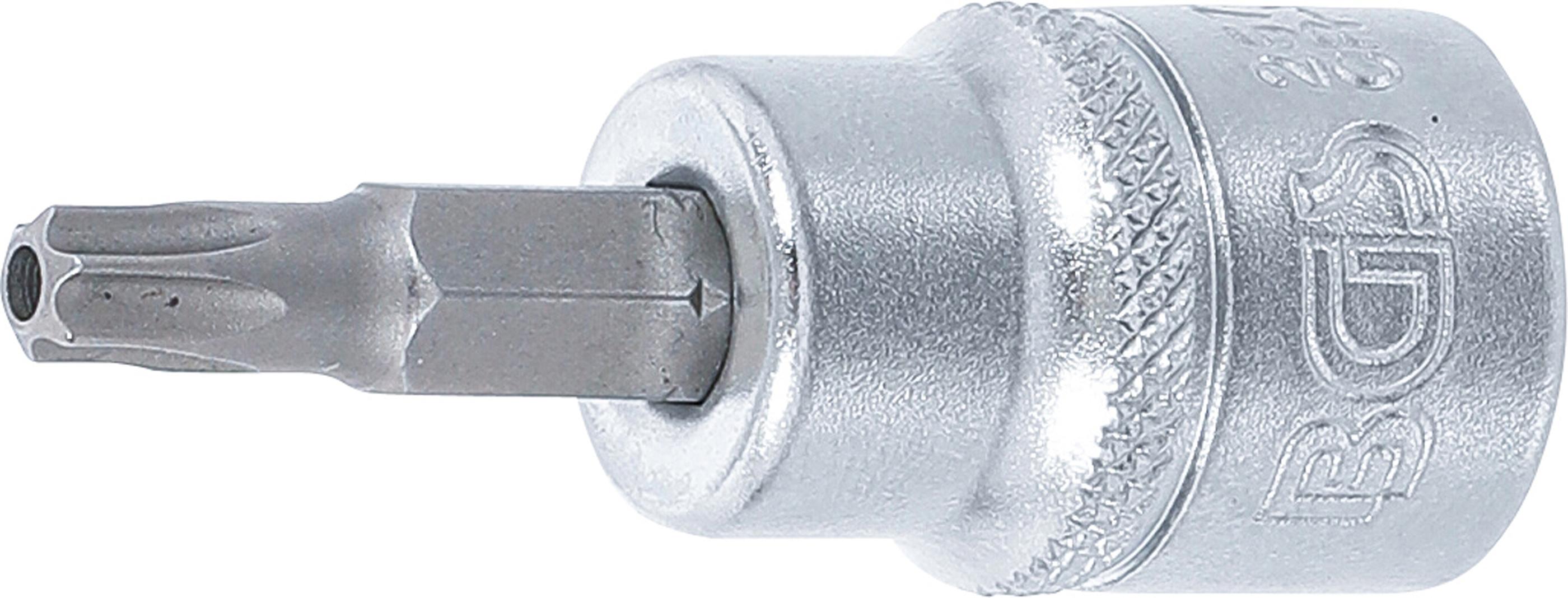Bit-Einsatz | Antrieb Innenvierkant 10 mm (3/8") | T-Profil (für Torx) mit Bohrung T27 BGS2573