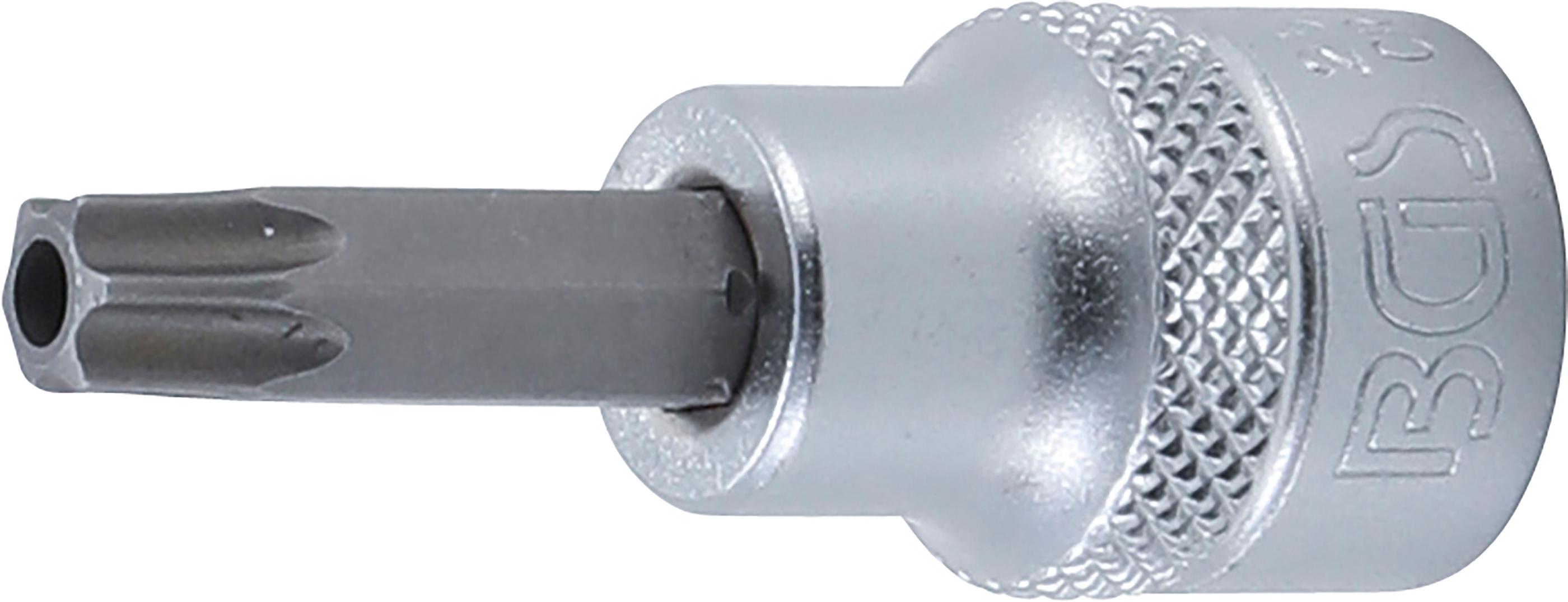 Bit-Einsatz | Antrieb Innenvierkant 10 mm (3/8") | T-Profil (für Torx) mit Bohrung T40 BGS2575