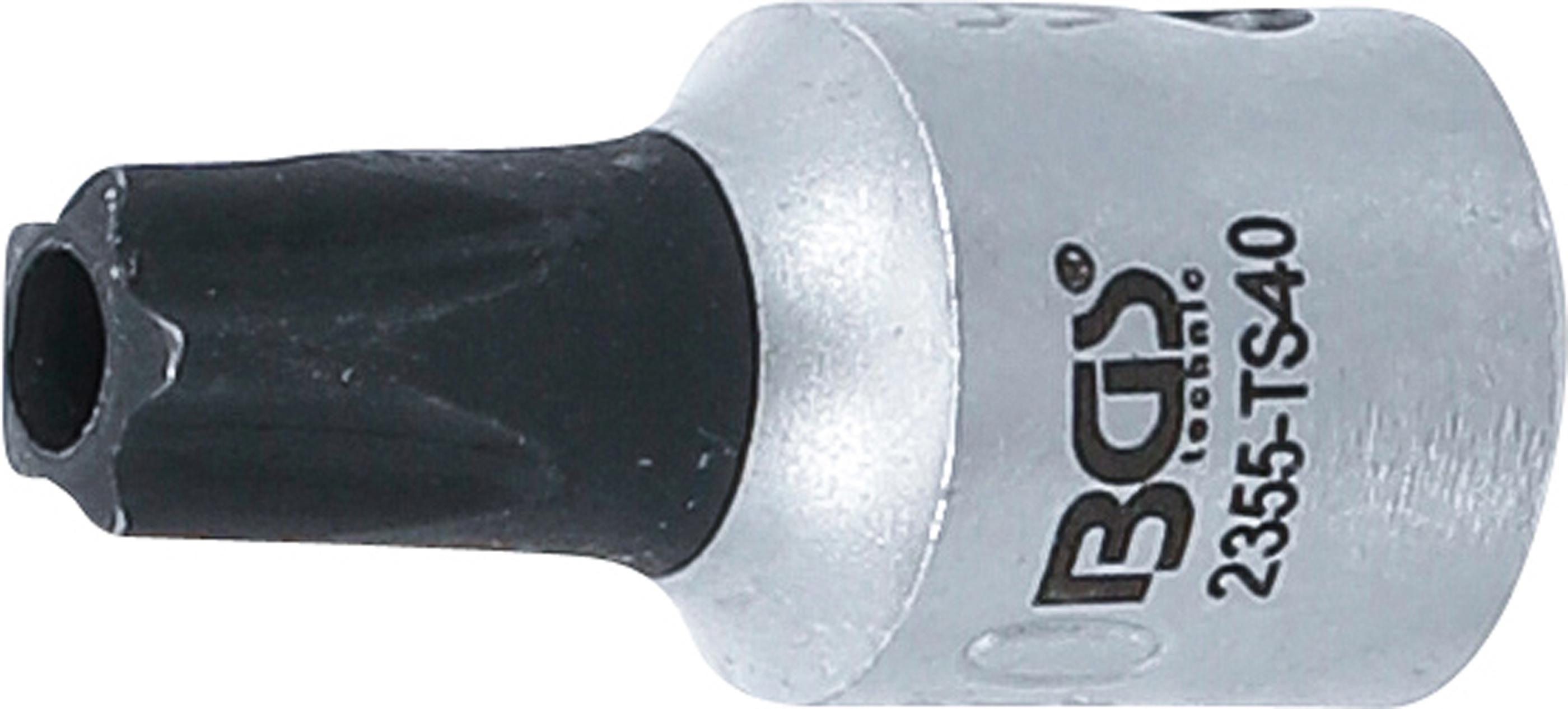 Bit-Einsatz | Antrieb Innenvierkant 6,3 mm (1/4") | TS-Profil (für Torx Plus) mit Bohrung TS40 BGS2355-TS40