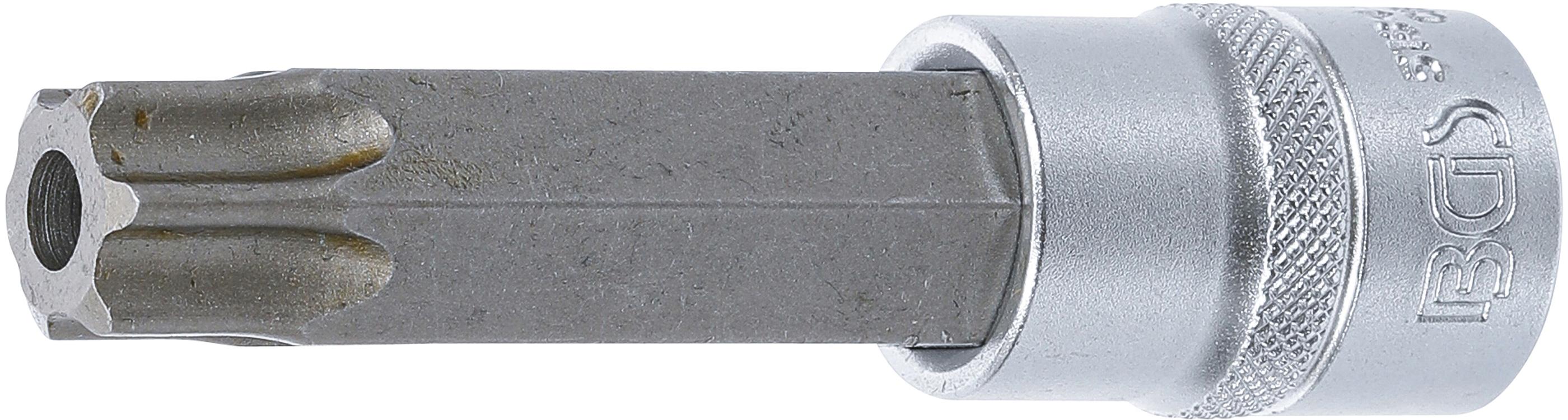 Bit-Einsatz | Länge 100 mm | Antrieb Innenvierkant 12,5 mm (1/2") | T-Profil (für Torx) mit Bohrung T80 BGS5184-TB80