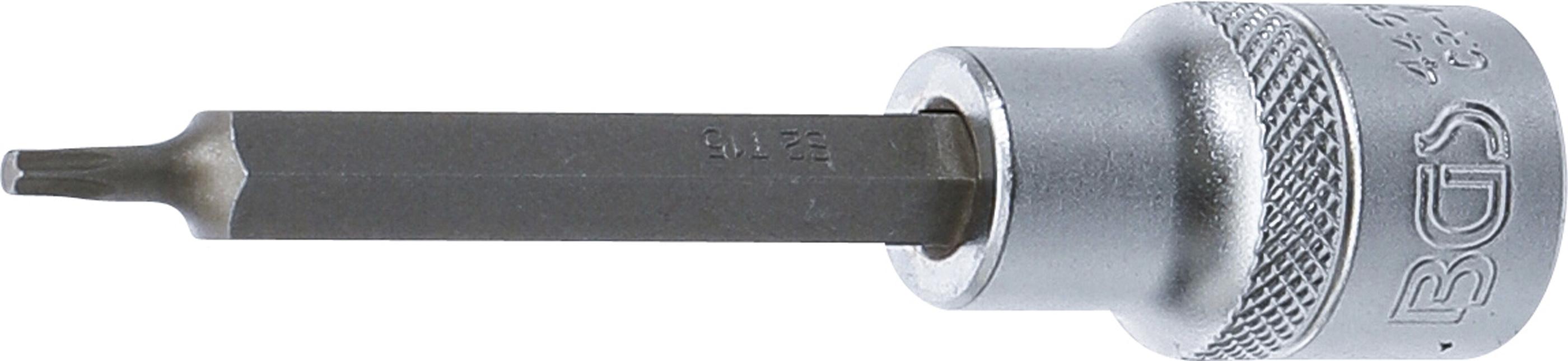 Bit-Einsatz | Länge 100 mm | Antrieb Innenvierkant 12,5 mm (1/2") | T-Profil (für Torx) T15 BGS4468