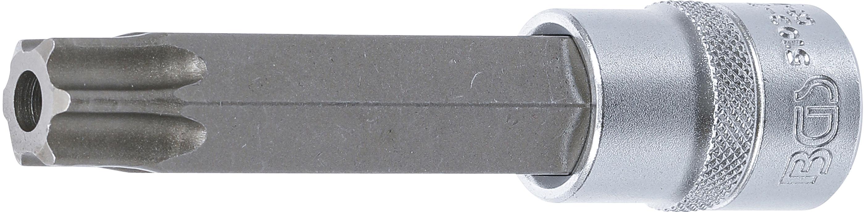 Bit-Einsatz | Länge 110 mm | Antrieb Innenvierkant 12,5 mm (1/2") | T-Profil (für Torx) mit Bohrung T80 BGS5103-TB80