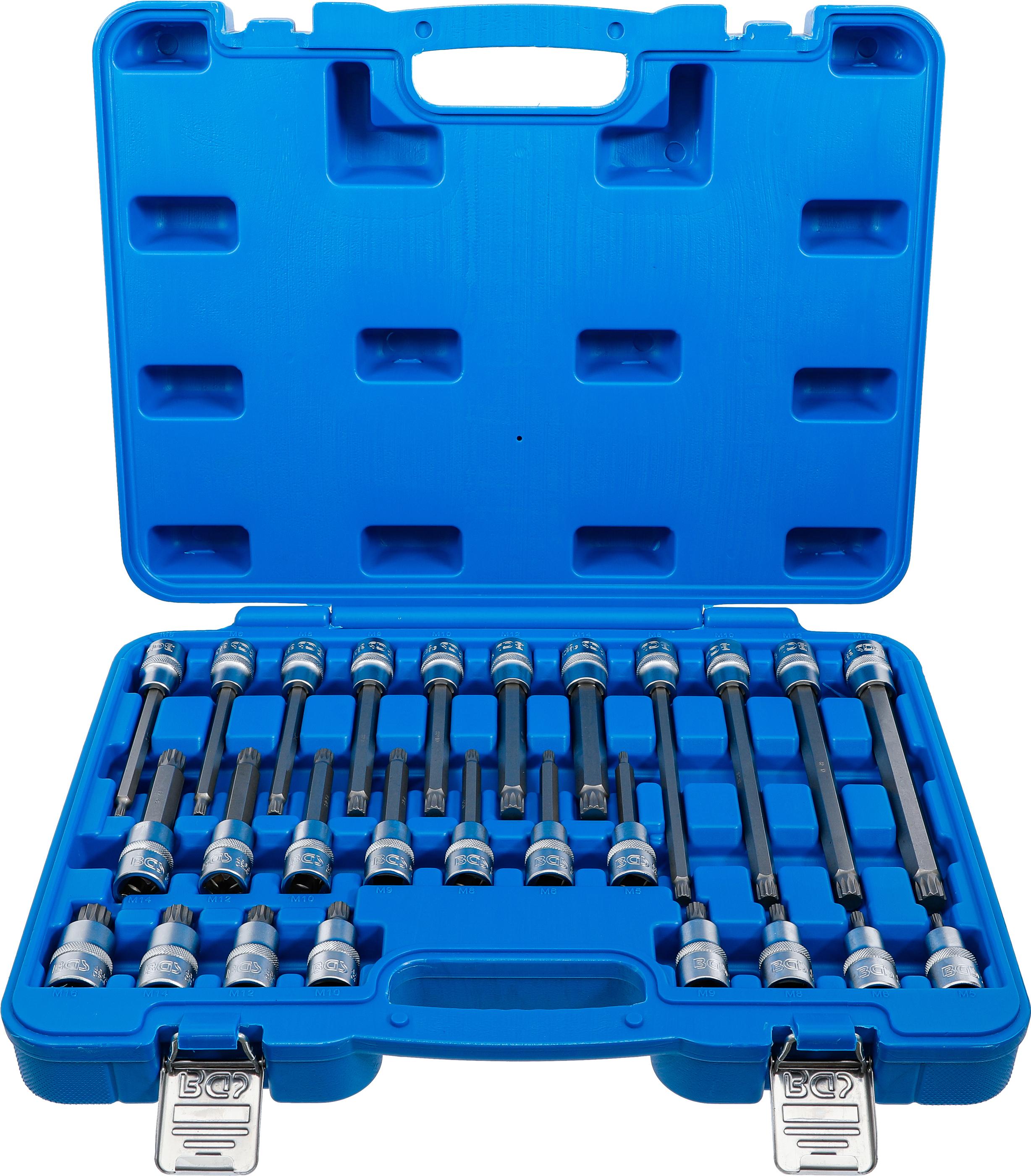 Bit-Einsatz-Satz | Antrieb Innenvierkant 12,5 mm (1/2") | Innenvielzahn (für XZN) | 26-tlg. BGS5180