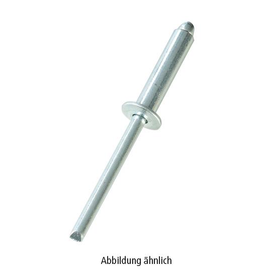 Blindniete OPTO 4 x 12 mm, Flachk., E-stahl, Klemmb. 2,5-6,5 mm 500111710 Suer