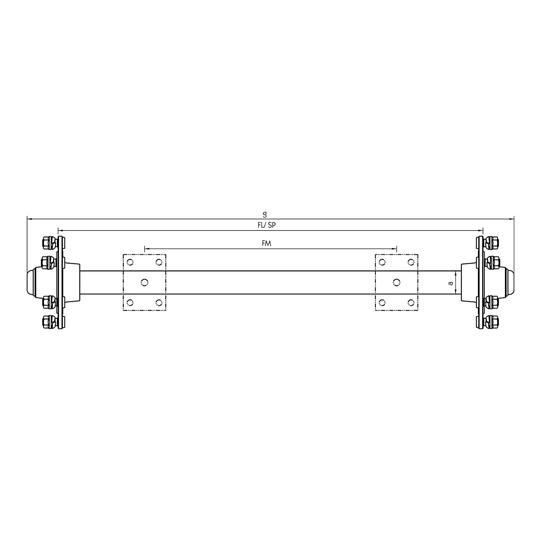 BPW-Laufachse GB 2305, Naben 5/63/112-ET 40, 2200 kg Achslast 200301198 Suer