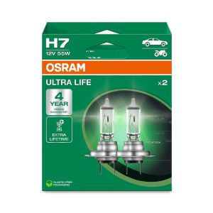 2 OSRAM ULTRA LIFE Scheinwerferlampen H7 12V 58W 1500lm 64210ULT-2HB