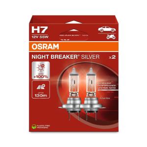 2 OSRAM Night Breaker Silver H7 Halogen-Scheinwerferlampen 12V PKW