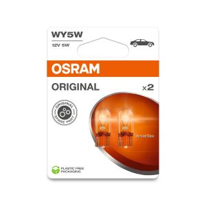 2 OSRAM ORIGINAL LINE Lampen mit Glasquetschsockeln WY5W 12V 5W 30lm 2827NA-2BL