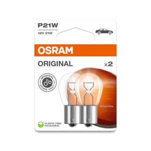 2 OSRAM ORIGINAL LINE P21W Lampen mit Metallsockeln 12V Doppelblister