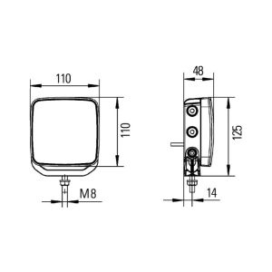 HELLA Rückfahrleuchte ADR 1LED Kabellänge 2000mm