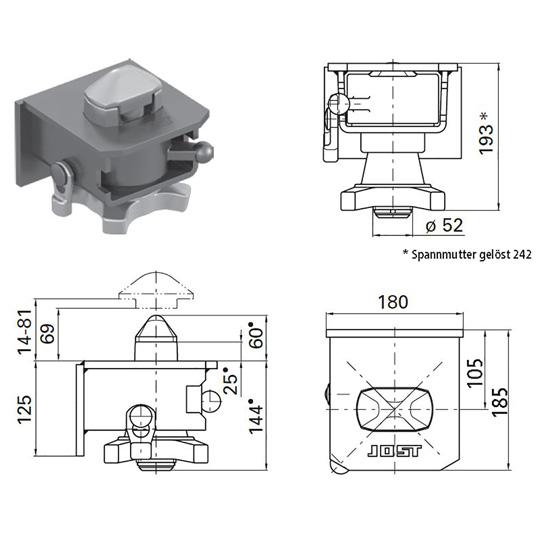 Containerverriegelung R 401 VAK, für Containerchassis 107511227 Suer