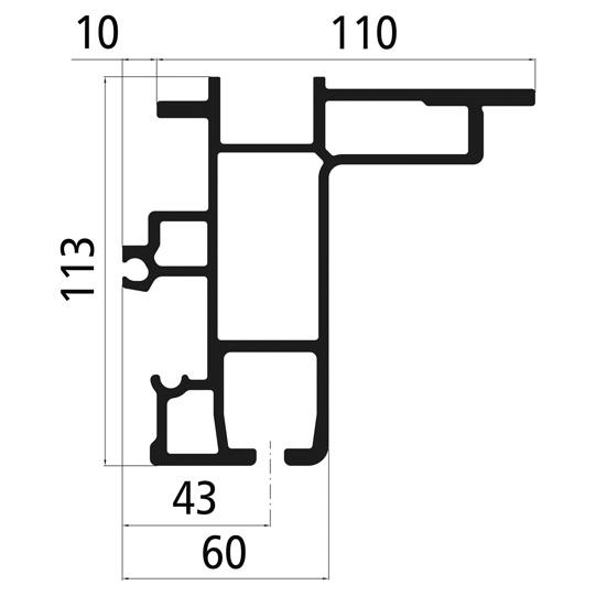 Curtain-Sider-Profil Standard 113, Länge 7500 mm, BH 113 mm 660904021 Suer