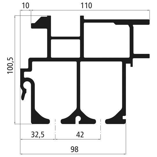 Curtain-Sider-Profil Universal Classic L 13600 mm, vorgespannt 660903043 Suer