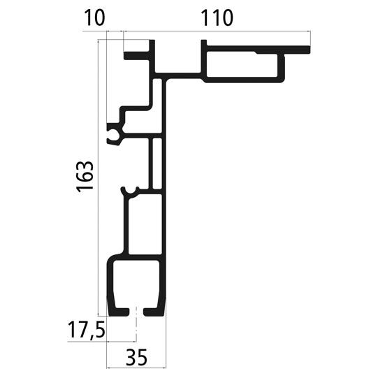 Curtain-Sider-Profil Volumen 163, Länge 8500 mm, Bauhöhe 163 mm 660904012 Suer