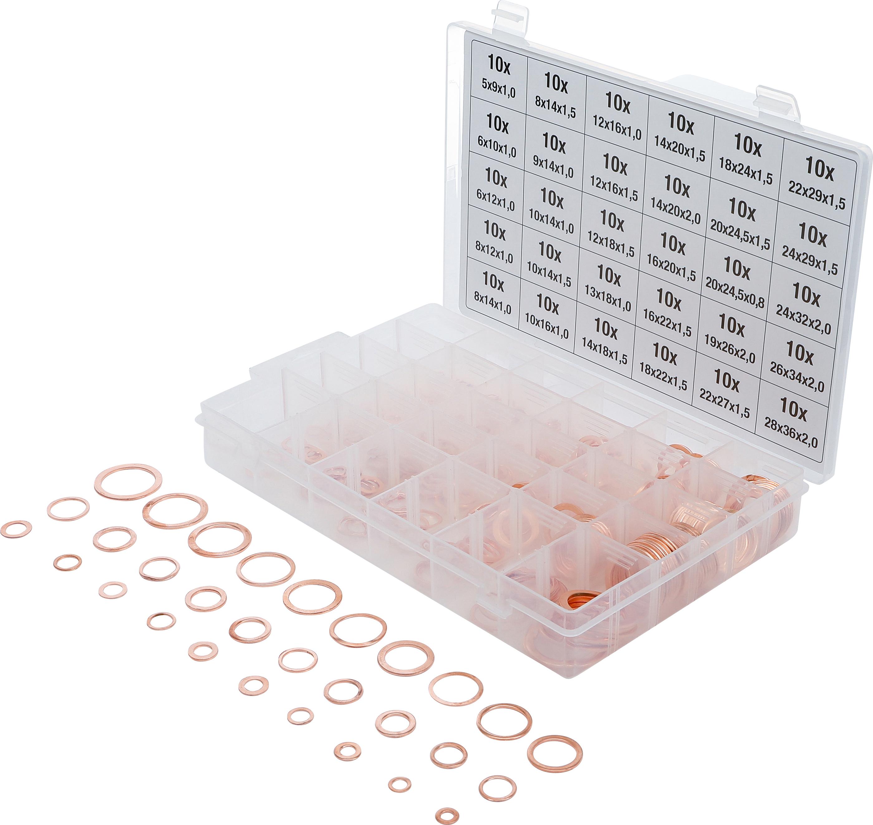 Dichtring-Sortiment | Kupfer | 300-tlg. BGS8142