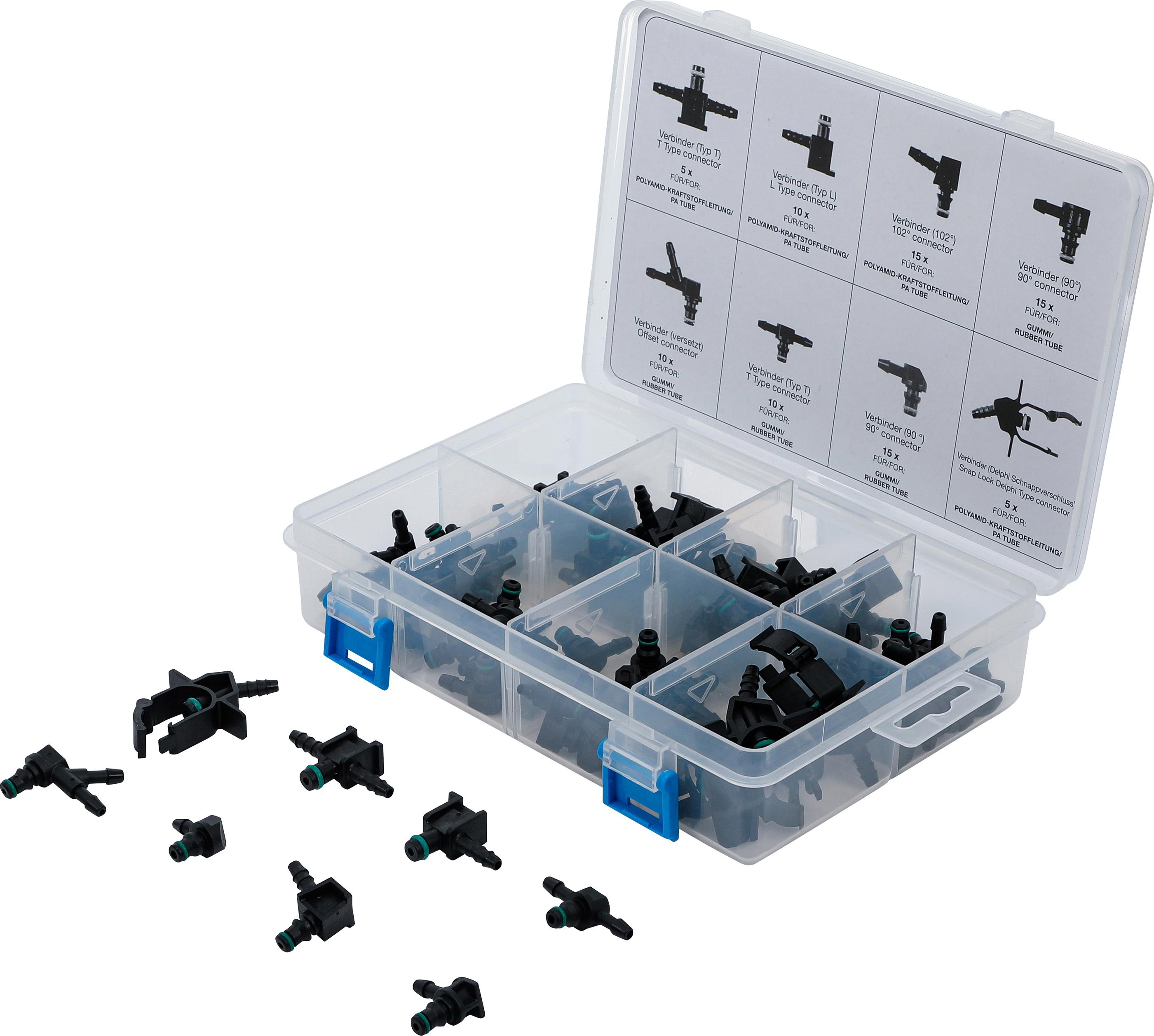 Diesel-Rücklaufleitungsverbinder-Sortiment | 85-tlg. BGS74301