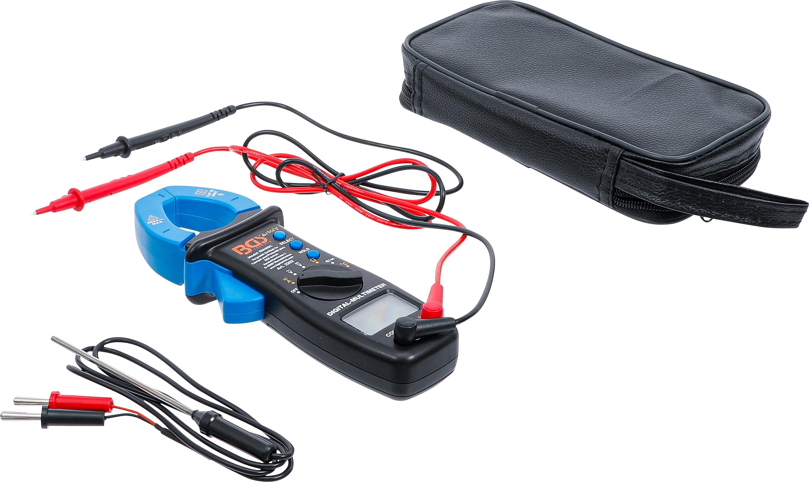 Digital-Multimeter mit Zange für Gleich- und Wechselstrom BGS2202