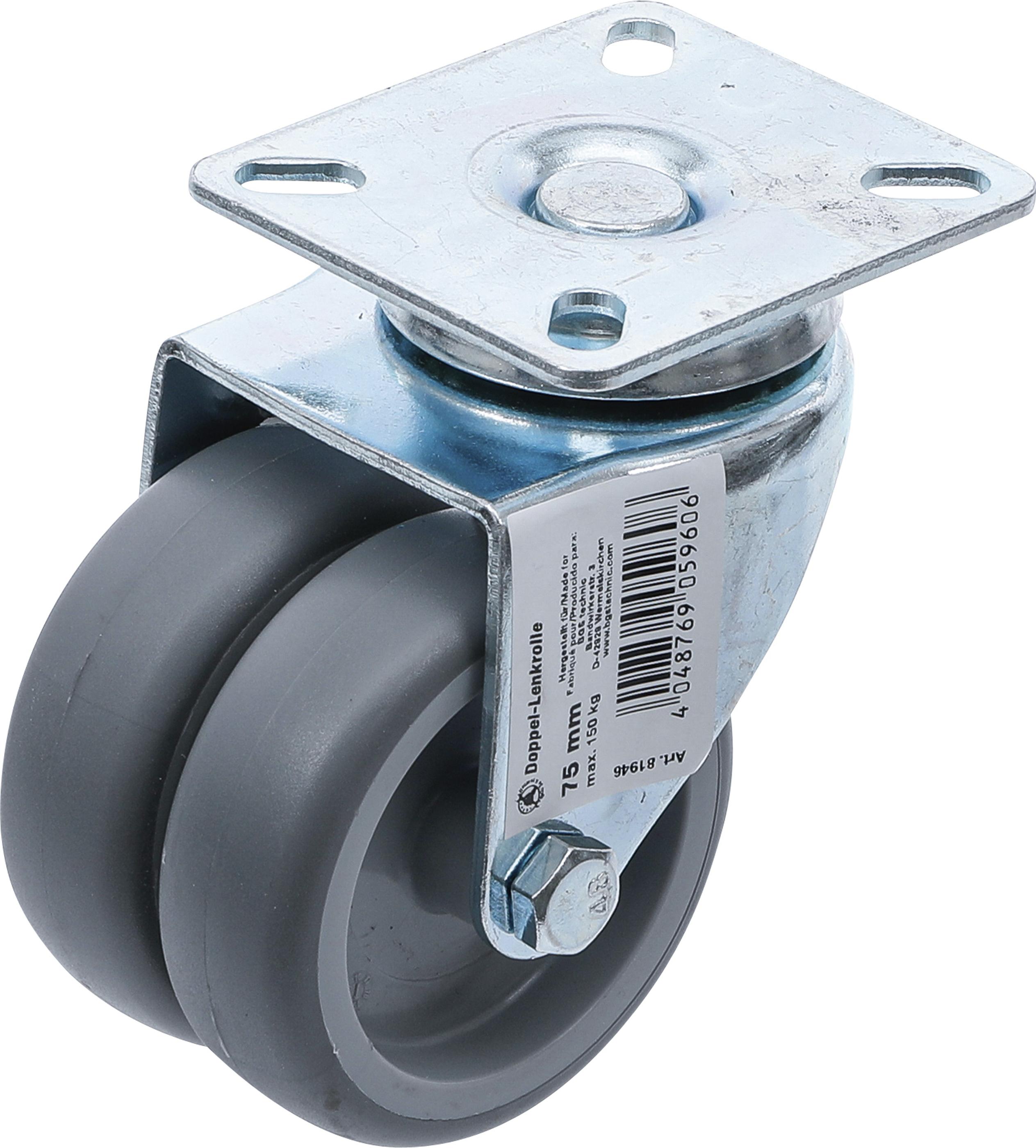 Doppel-Lenkrolle | Ø 75 mm BGS81946