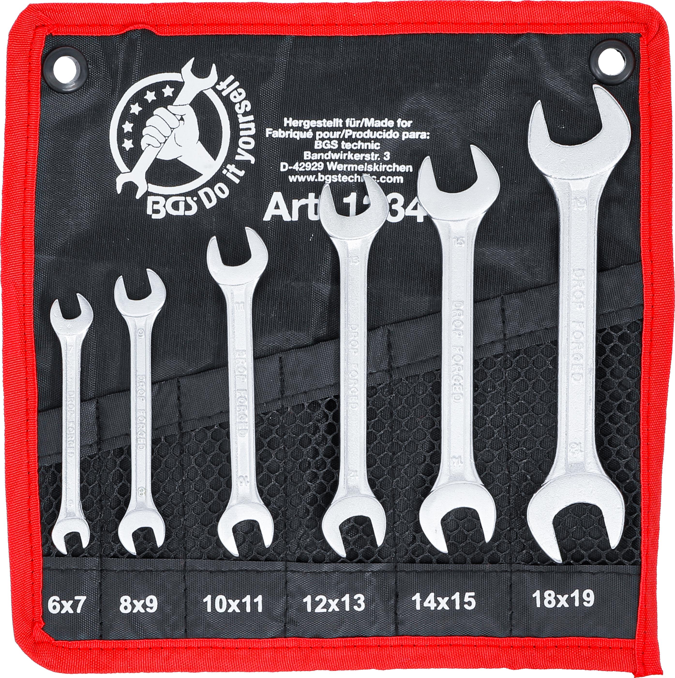 Doppel-Maulschlüssel-Satz | SW 6 x 7 - 18 x 19 mm | 6-tlg. BGS1234