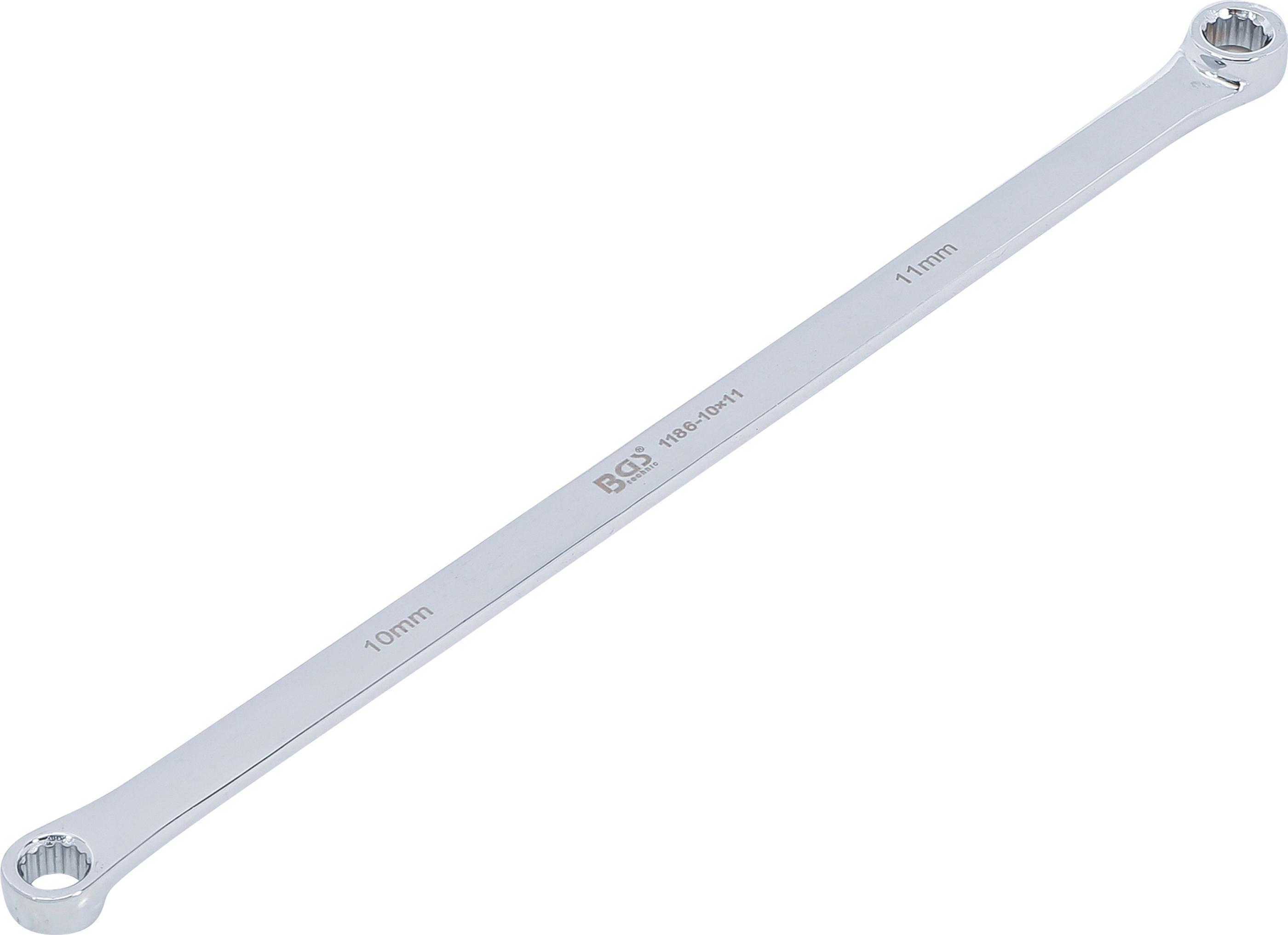 Doppel-Ringschlüssel | extra lang | SW 10 x 11 mm BGS1186-10x11